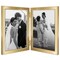 Americanflat Hinged Picture Frame with Wide, Beveled Molding and Shatter-Resistant Glass - Modern Metal Picture Frame Displays Two Photos - Elegant Photo Frames for Tabletop Display
